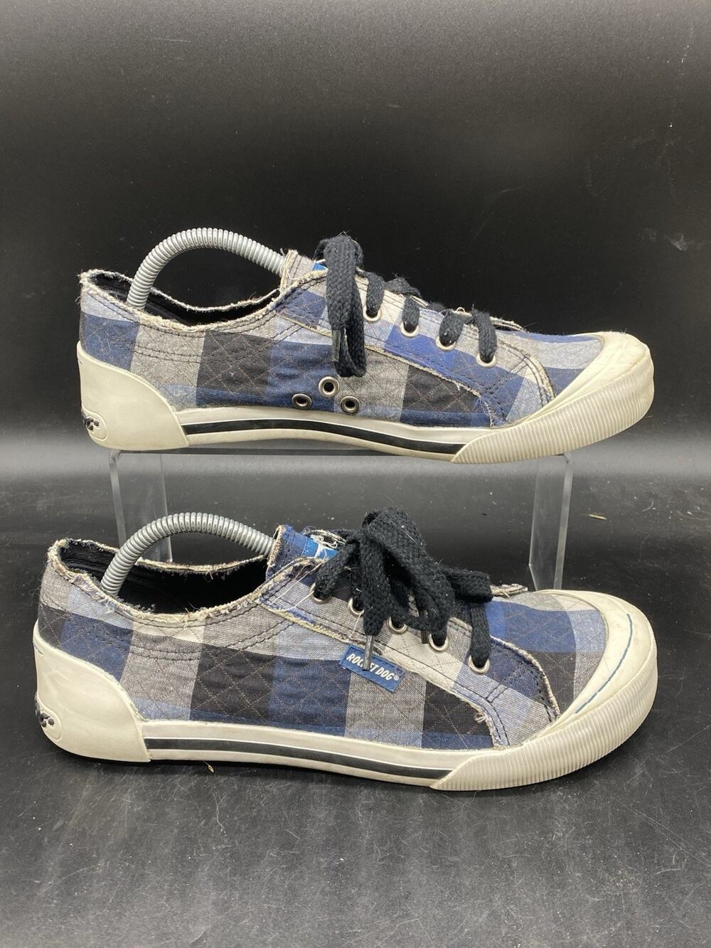 Rocket Dog Womens 11 Blue White Striped Low Top Lace Up Sneakers